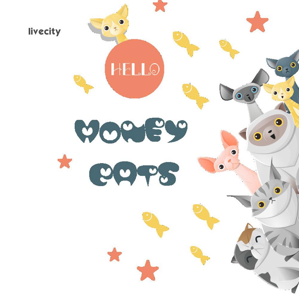 Sticker dán tường hình những chú mèo dễ thương | BigBuy360 - bigbuy360.vn