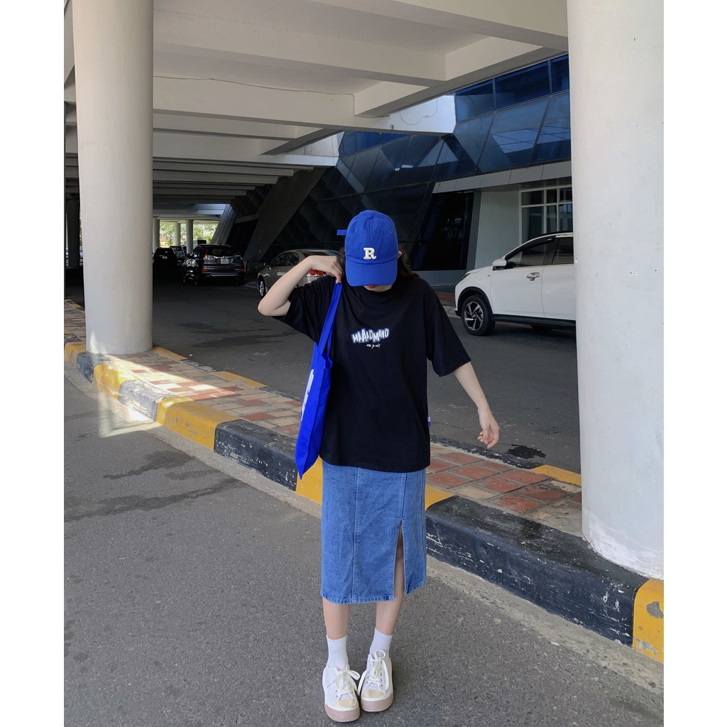 MADMIND® Chính Hãng - Áo thun Mad Typo  màu đen - cổ tròn, cotton thoáng mát - Essential Collection Form Rộng Unisex