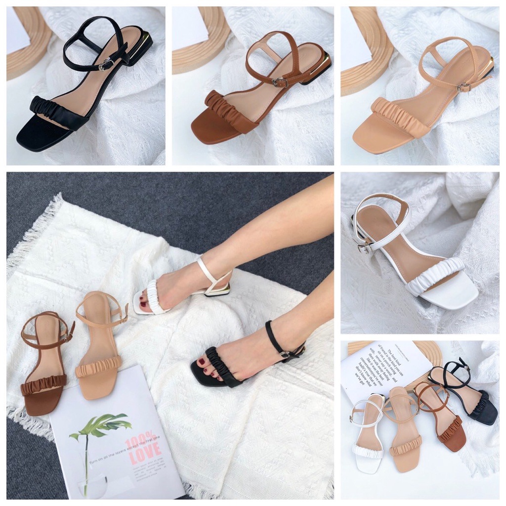 Giày Xăng Đan Nữ - Giày Sandal Dây Pura Ngang Bản Thun Mềm Êm Chân 2p VNXK