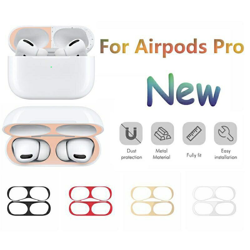 Miếng dán bảo vệ tai nghe airpods 1/2/pro bằng kim loại chống bụi tiện dụng