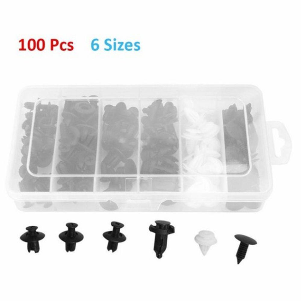 Bộ 100 Đinh Tán Bằng Nilon Nhiều Màu Sắc Gắn Cửa Xe Hơi Fender