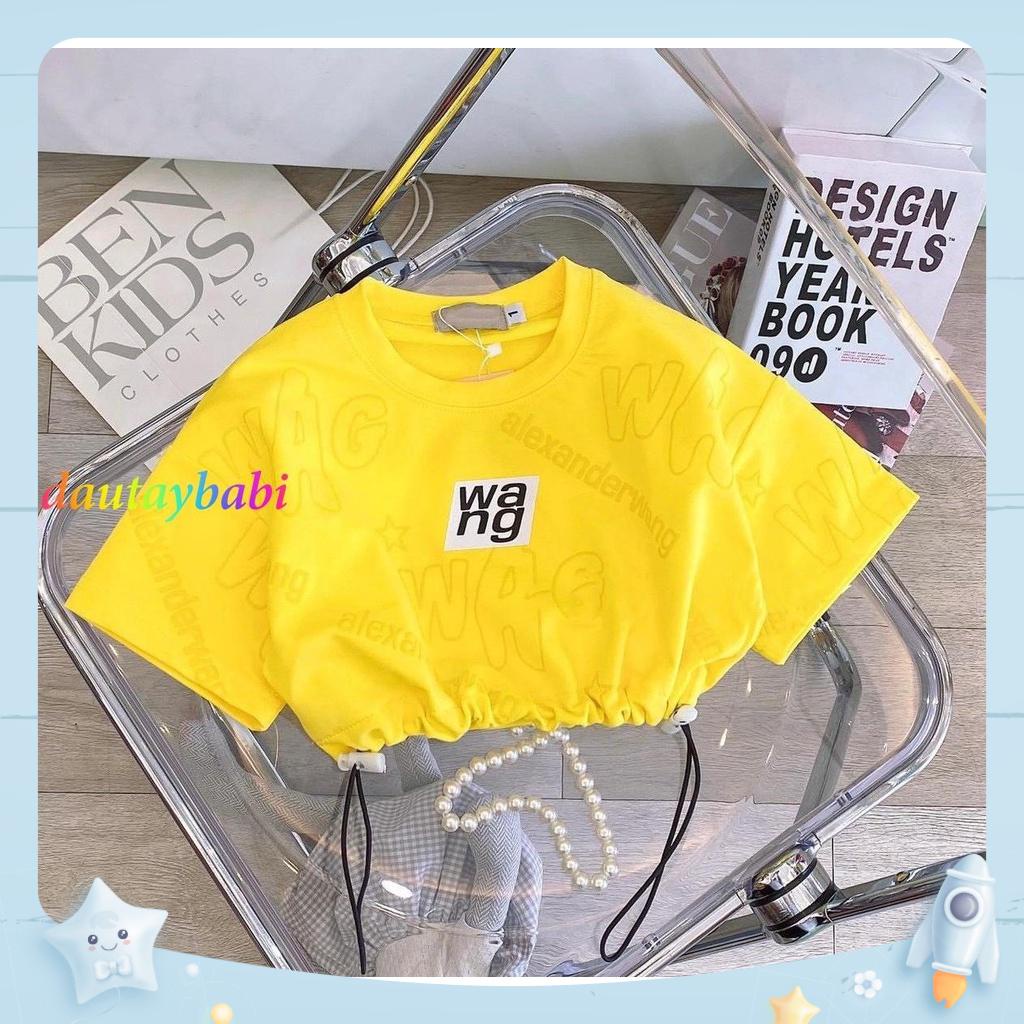 Áo croptop dây rút bé gái học nhảy  thun cotton mềm mịn co dãn cho bé  học nhảy đi chơi đều đẹp 10-54kg