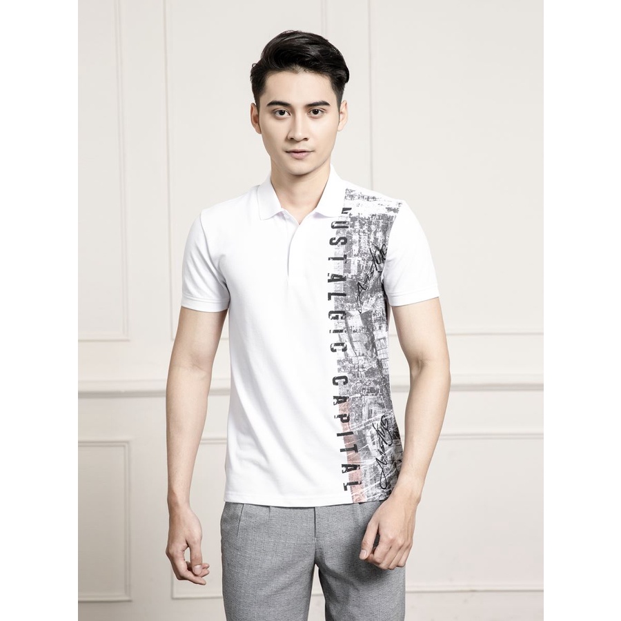 Áo polo Nam ARISTINO cao cấp họa tiết in Phố cổ Hà Nội- APS064S1