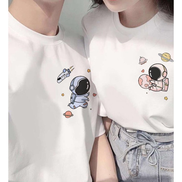 Áo thun Tay Lỡ nam nữ phi hành gia, có hình ảnh video thật D94