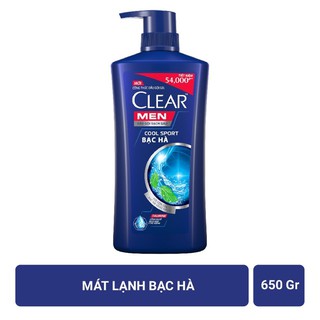 Dầu gội clear men 650g bạc hà