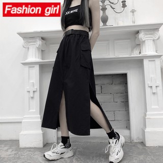 Chân Váy Chữ a Dài Qua Gối Phối Thắt Lưng Phong Cách Hàn Quốc Thời Trang Dễ Phối Đồ