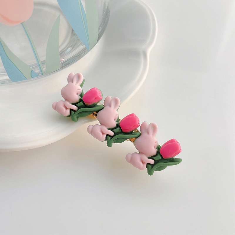 Kẹp tóc hình hoa tulip xinh xắn phong cách Hàn Quốc