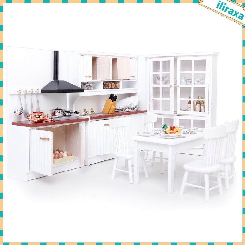 Bộ Đồ Nội Thất Bằng Gỗ Tỉ Lệ 1 / 12 Trang Trí Nhà Búp Bê