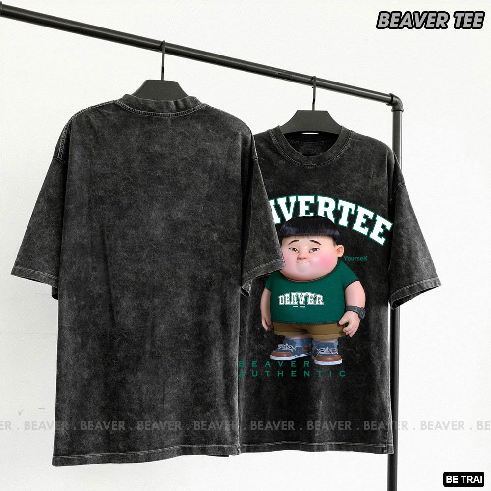 Áo thun Beaver Tee BÉ TRAI Local Brand tay lỡ form rộng nam nữ Unisex Freeship Extra