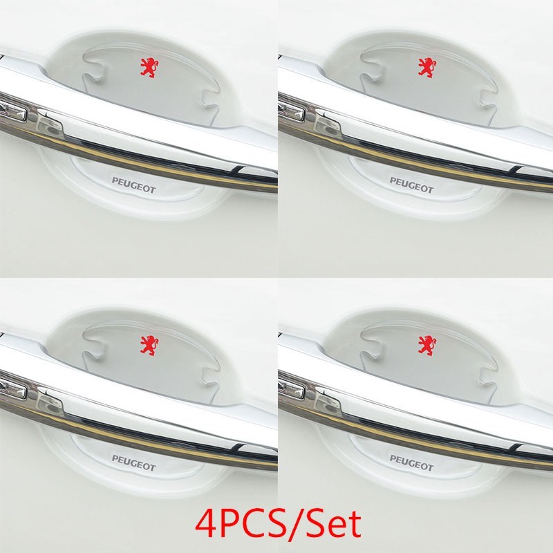 (Peugeot) Bộ 10 Miếng Dán Silicon Chống Xước Hõm Cửa, Tay Nắm Cửa và Gương Xe Peugeot