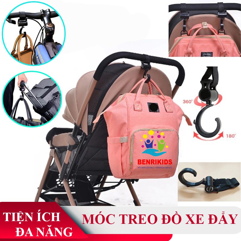 Bộ 2 Móc Treo Đồ Xe Đẩy Em Bé Tiện Lợi Cho Mẹ Có Thể Dùng Treo Đồ Cho Vali Du Lịch