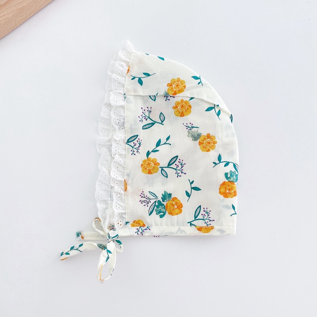 Bộ Áo Liền Quần Tay Dài In Hoa Kèm Mũ Thời Trang Mùa Thu Xinh Xắn Cho Bé Gái