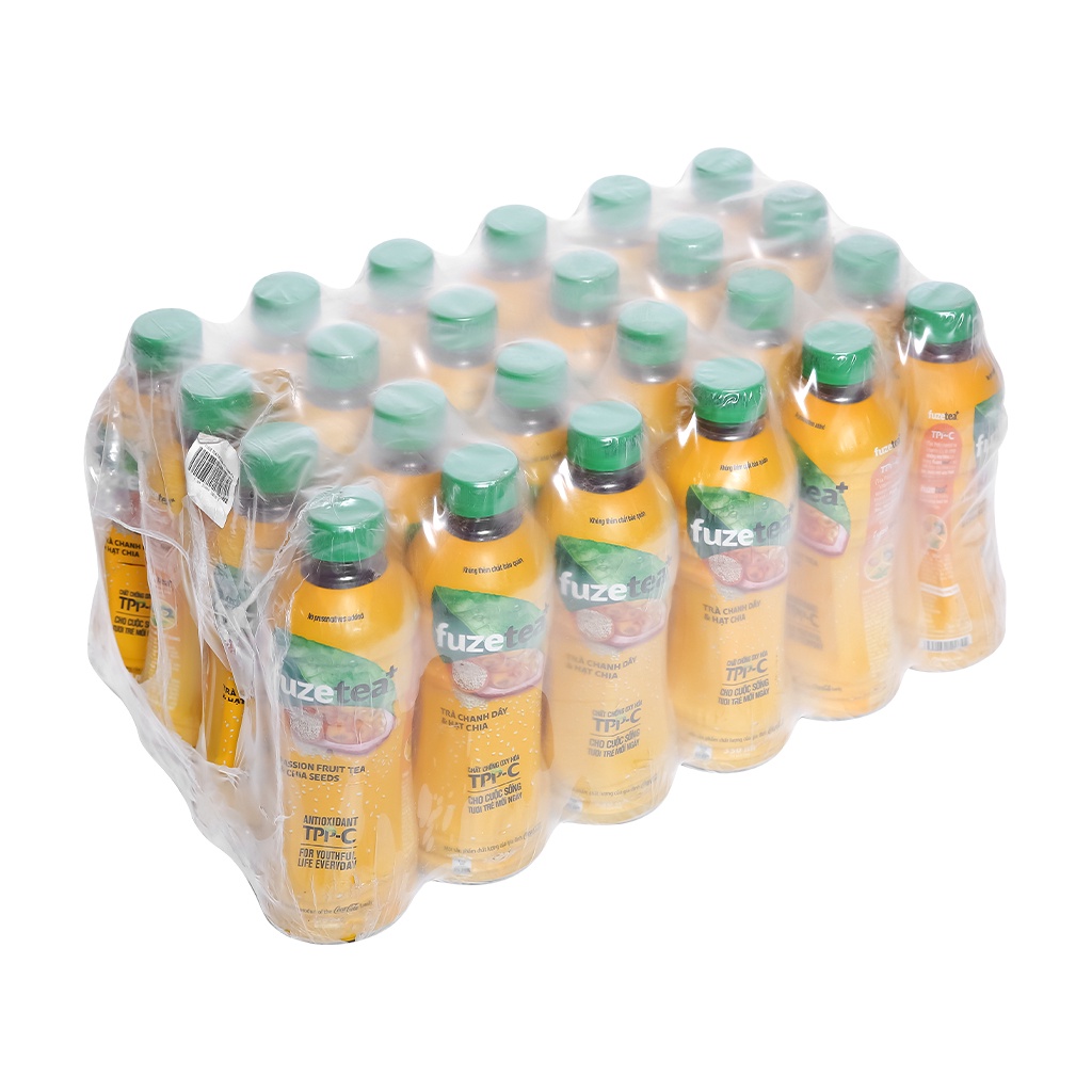 24 chai trà đào/chanh dây và hạt chia Fuze Tea 350ml