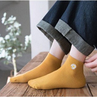 [RẺ VÔ ĐỊCH]Tất Cổ Ngắn Hoa Cúc - Túi 10 Đôi