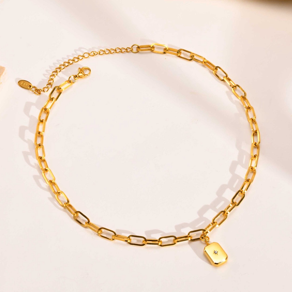 Vòng cổ Bằng Thép Không Gỉ Mặt Hình Ngôi Sao Tám Cánh Thời Trang Cho Nữ