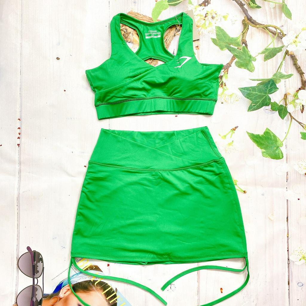 Đồ tập gym nữ Hot trend Đùi váy 2 lớp Tập Thể Dục Gym Yoga Aerobic Picnic Dã Ngoại Nữ (Set Vay02)