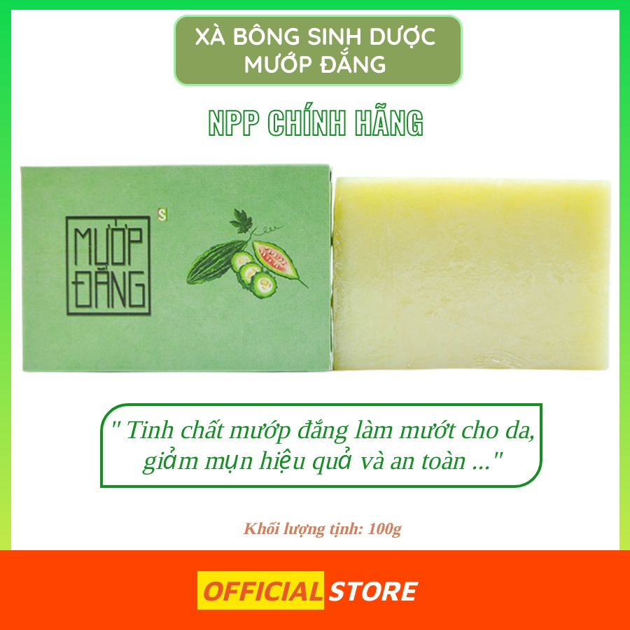 Xà bông mướp đắng 100g chính hãng HTX Sinh Dược, Xà Bông Thảo Dược khổ qua giảm mụn lưng hiệu quả