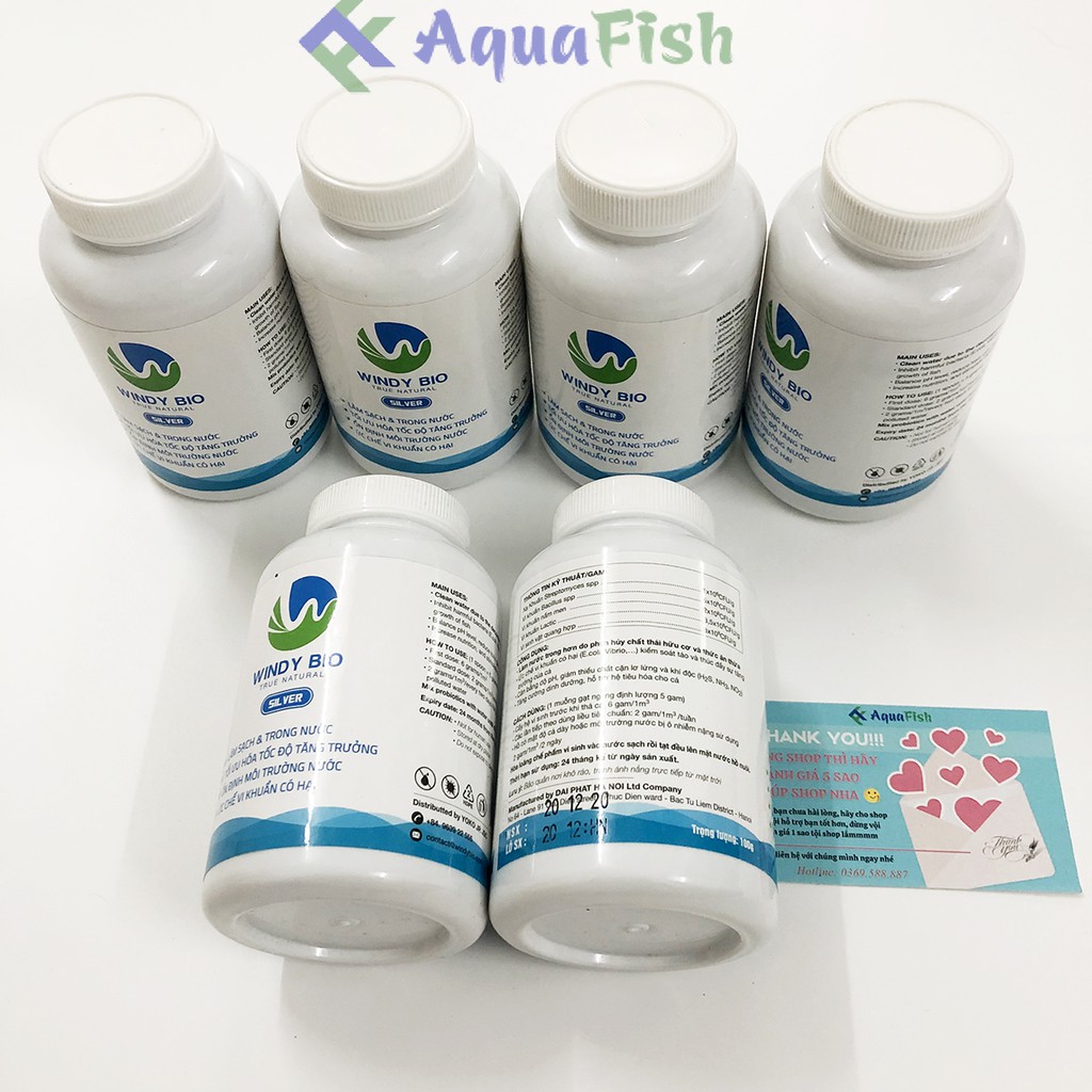 Men Vi Sinh Windy Bio Lọ 100gr Giúp Làm Trong Nước Hồ Cá Koi, Phân Hủy Chất Thải, Thức Ăn Thừa Của Cá (dạng bột)