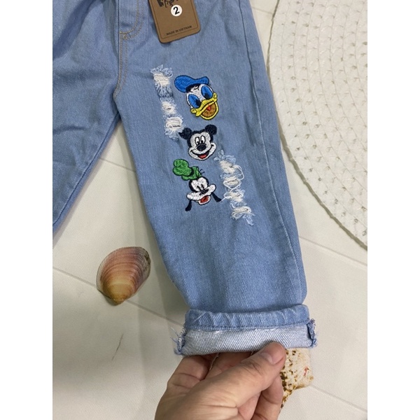 Quần bò cho trẻ em 8-22kg, mẫu vịt DONA cho bé