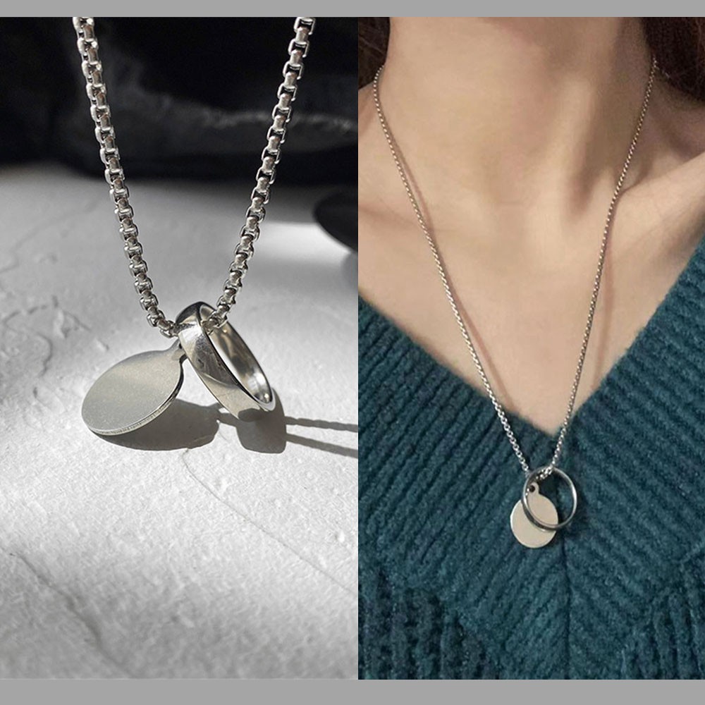 vòng cổ Mặt Tròn Phong Cách Hip Hop Cho Nam Và Nữ