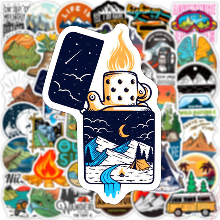 ❉ Outdoor Hiking Adventure Travel Series 01 Stickers ❉ 50Pcs/Set Waterproof DIY Fashion Decals Doodle Stickers