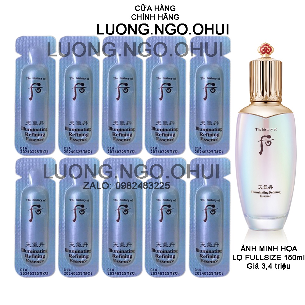 [Hot-mới] Gói tinh chất tái sinh dưỡng trắng mờ thâm nám thế hệ mới Whoo Cheongidan Illuminating Regenerating 1ml