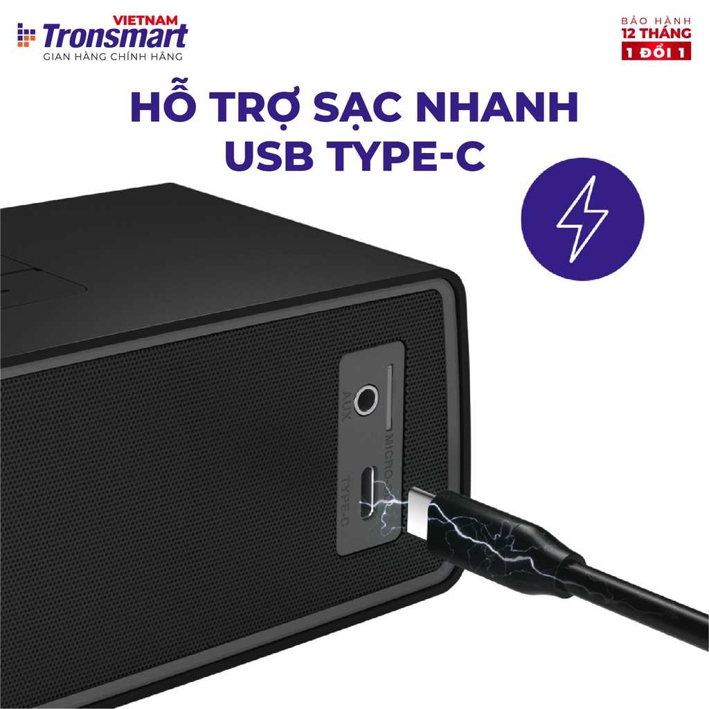 Loa Bluetooth mini 5.0 Tronsmart Studio 30W Chống nước IPX4 Ghép nối không dây đến 100 loa Âm thanh trung thực