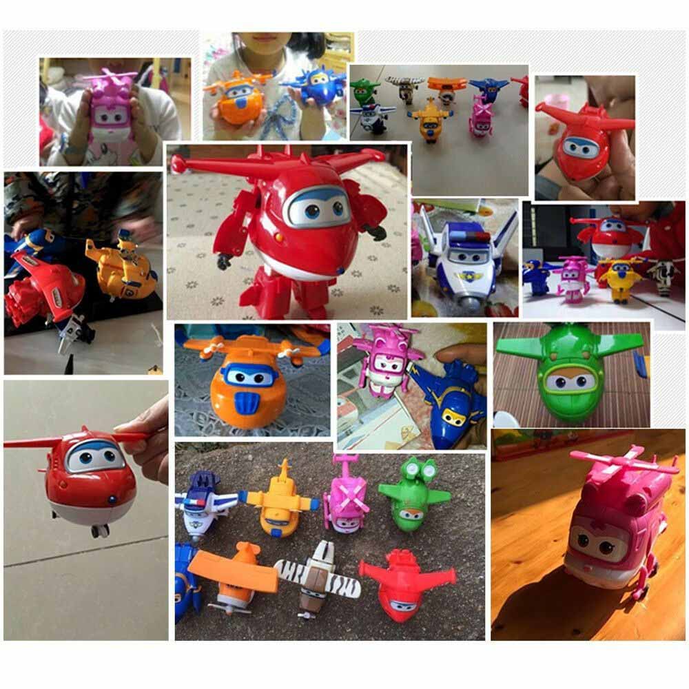 Bộ 8 máy bay đồ chơi mini nhân vật trong hoạt hình Super Wings cho bé