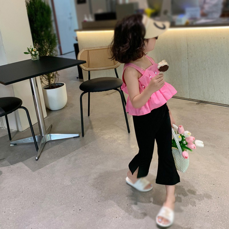 Quần Dài Ống Loe Xẻ Tà Phong Cách Hàn Quốc Cho Bé Gái