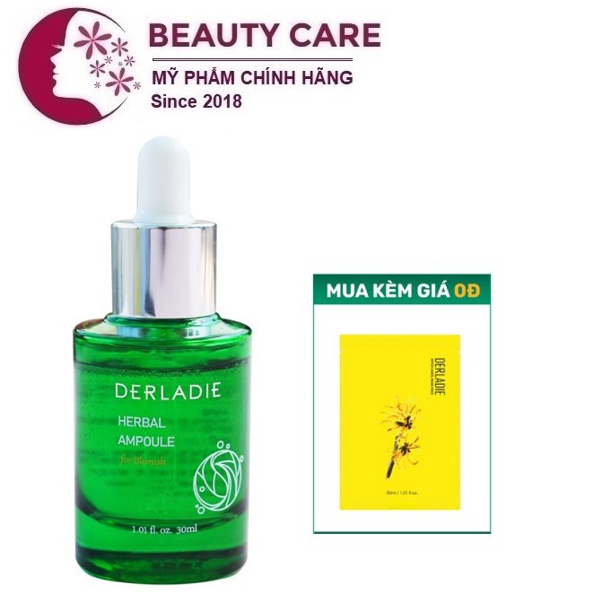 [Mua 1 tặng 1] Siêu Tinh Chất Tràm Trà Giảm Mụn Sau 14 Ngày Derladie Herbal Ampoule For Blemish 30ml