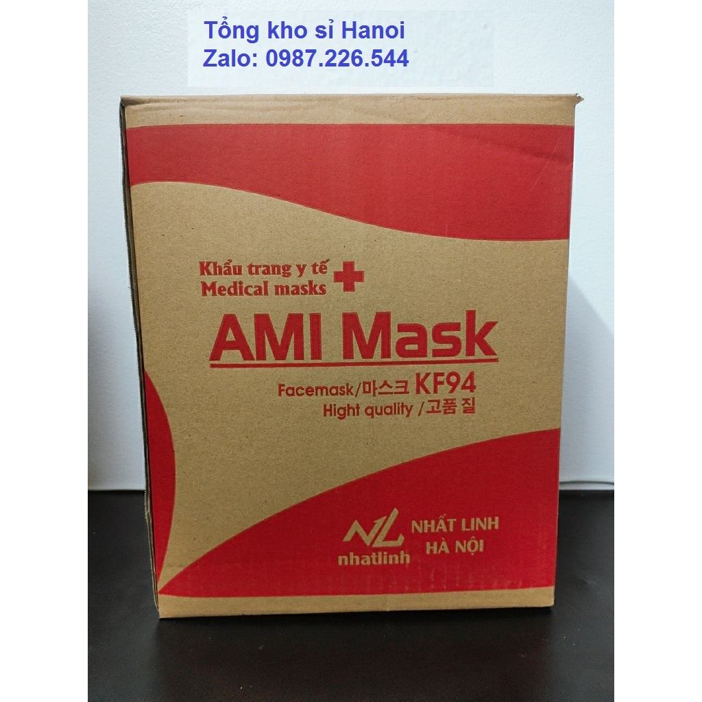Sỉ 1 thùng Khẩu trang KF94 4D tiêu chuẩn Hàn Quốc kháng khuẩn ngăn bụi AMI hàng chính hãng(300 cái)