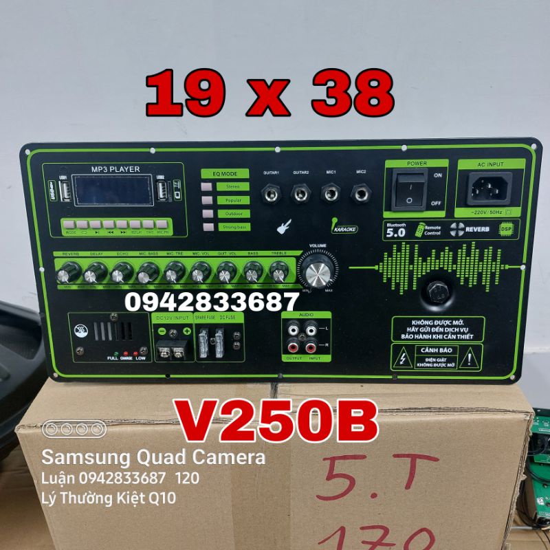 Mạch Loa Kéo 40 Đôi Reverb DSP V250B 19x38 Nguồn Xuyến