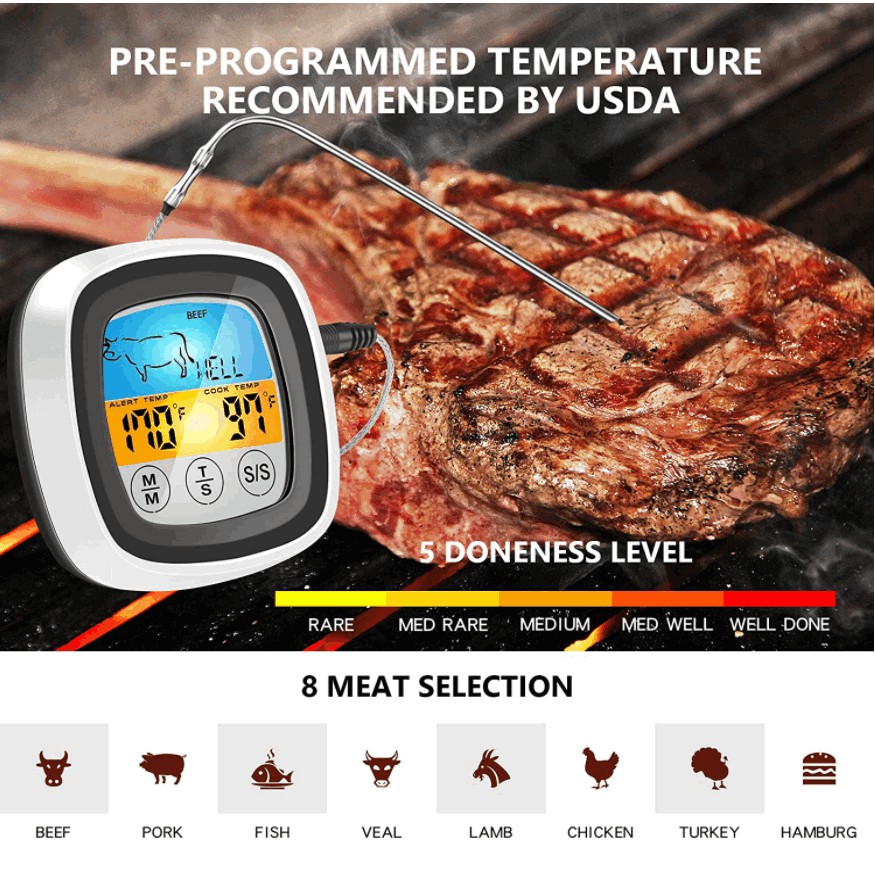Máy Nhiệt Kế Báo Nhiệt Độ Thực Phẩm FOOD THERMOMETER Alert