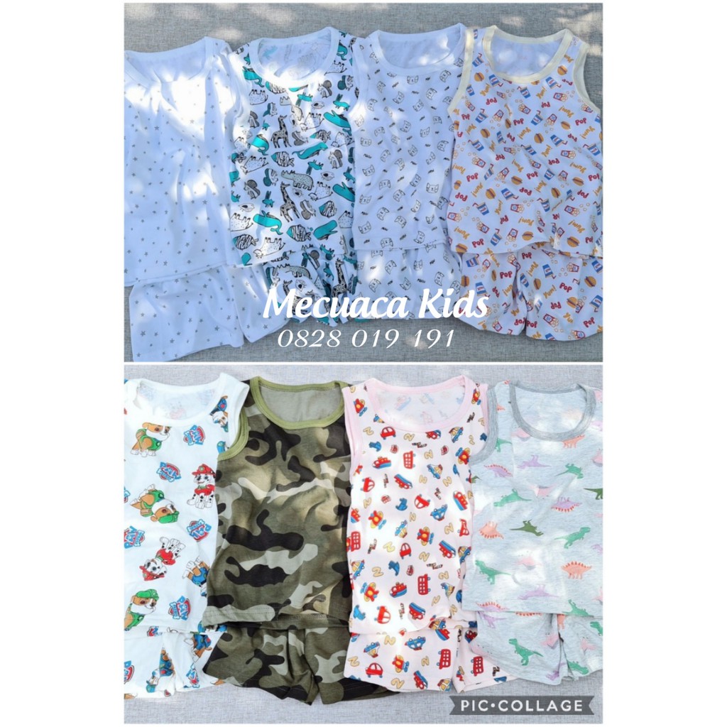[90-130] Bộ ba lỗ cotton xuất Hàn cho bé/bé trai