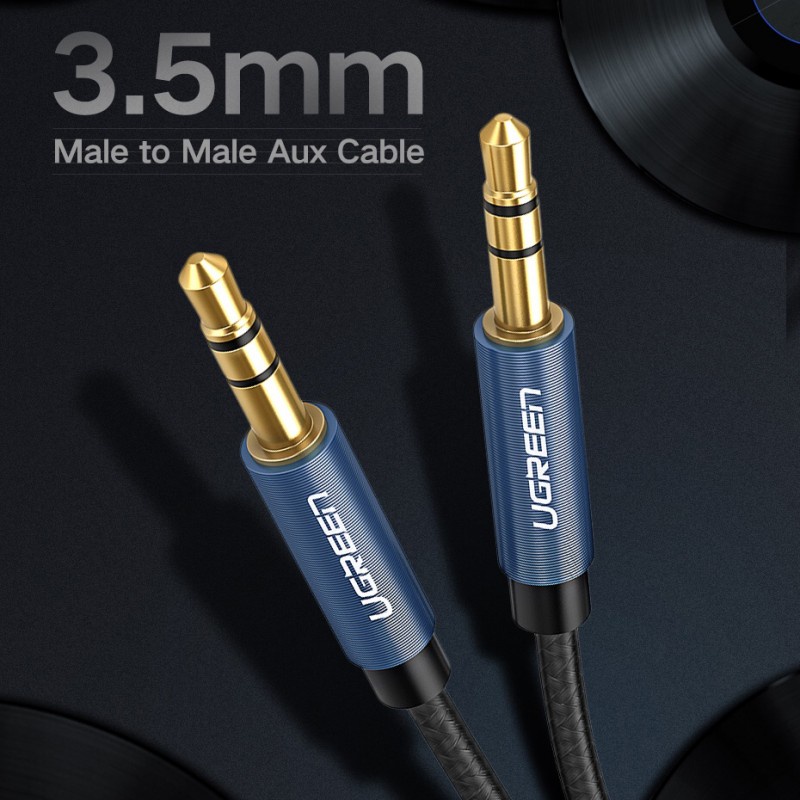 Ugreen 10685  - Cáp loa AUX 3.5mm dài 1m - 1,5m bọc dù cao cấp ✔HÀNG CHÍNH HÃNG✔