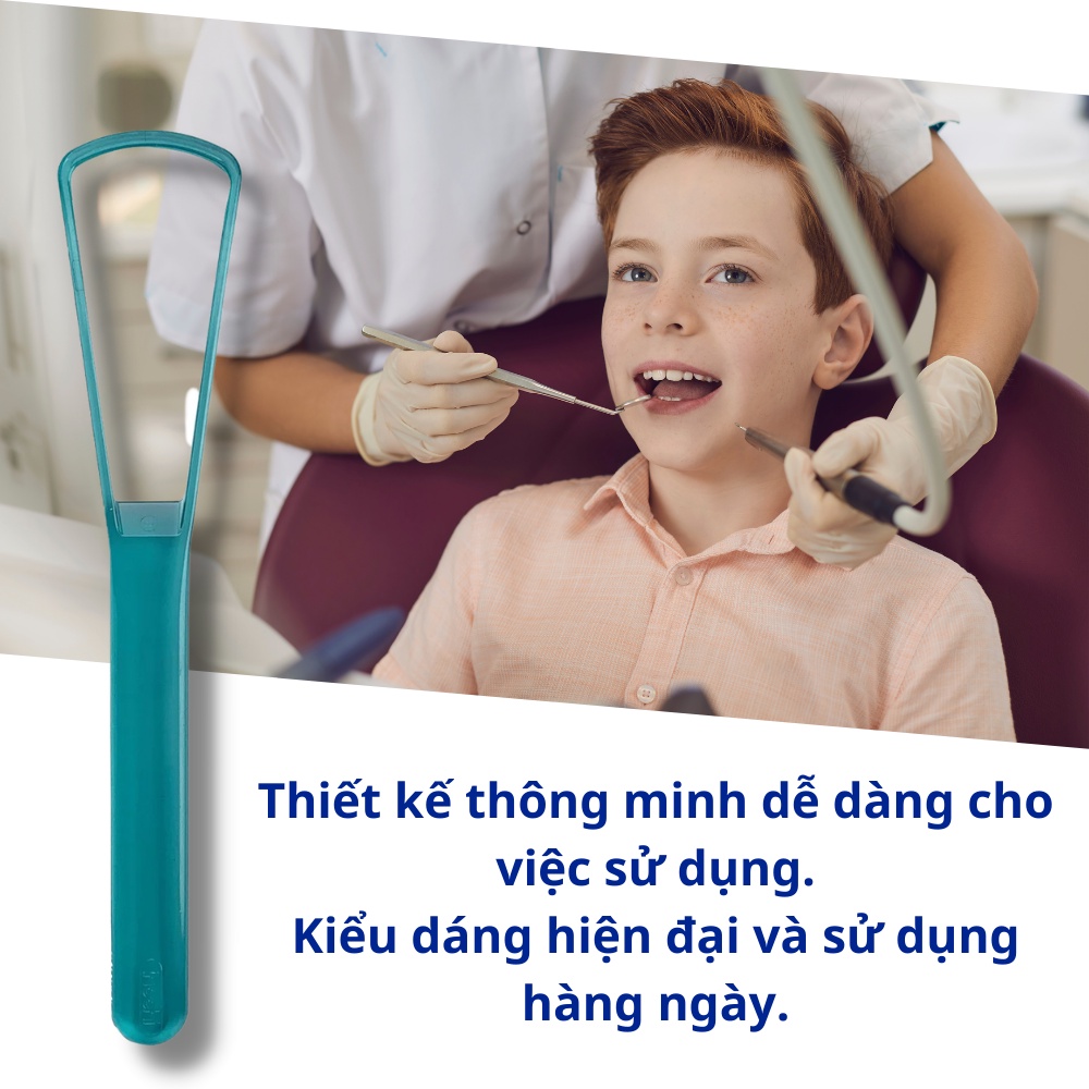 Cạo lưỡi Dụng cụ vệ sinh lưỡi Okina loại vuông cao cấp Cây cạo lưỡi làm sạch loại bỏ hôi miệng