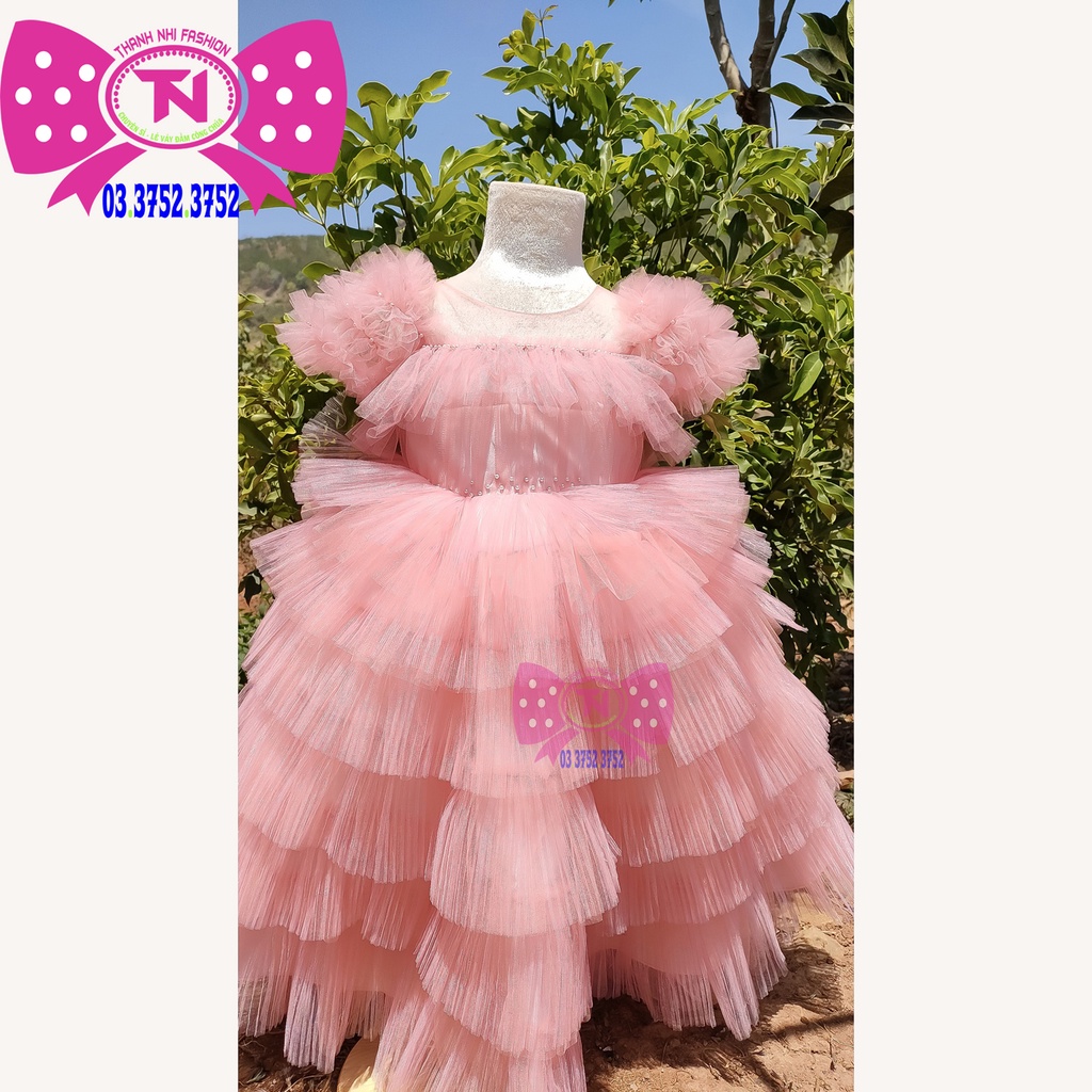Váy bé gái xếp ly hồng cute - Váy Công Chúa TN233001A