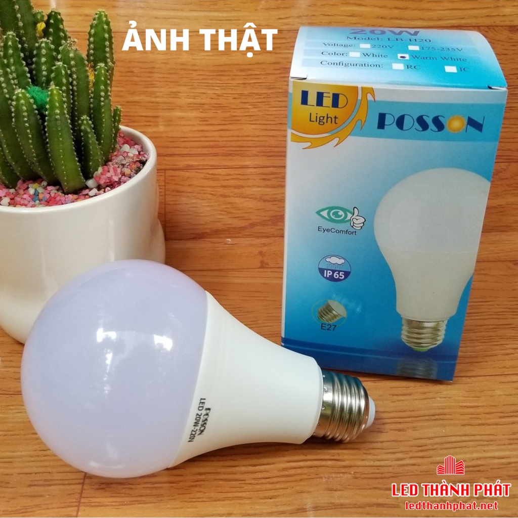 Bóng đèn LED BULB TRÒN 3w 5w 7w 10w 12w 15w chống nước siêu sáng tiết kiệm điện, LED POSSON bảo hành 12 tháng