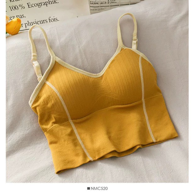 [Xả - dọn kho] Áo bra nữ áo lót len tăm hở lưng kiểu dáng thể thao trẻ trung PASANA0061