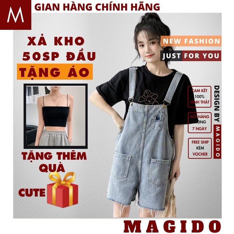 yếm nữ QUẦN yếm jean nữ ,jean nư cực xinh ,phong cách bánh bèo, vintage ,trẻ trung hàn quốc ulzzang MAGIDO-(ẢNH THẬT)