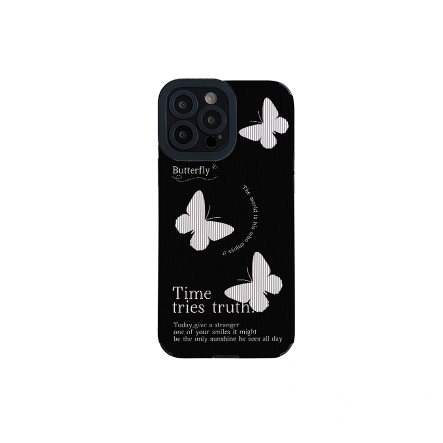 Ốp Điện Thoại Mềm Họa Tiết Bướm Đơn Giản Cho iPhone 13 12 11 Pro Max X XR Xs Max 8 7 6 6s Plus SE 2020