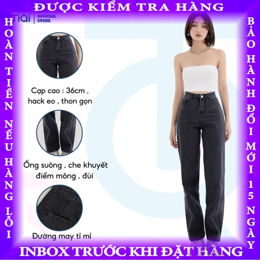 Quần jean ống suông Nữ lưng cao TiQi Jeans B2-1581 baybay