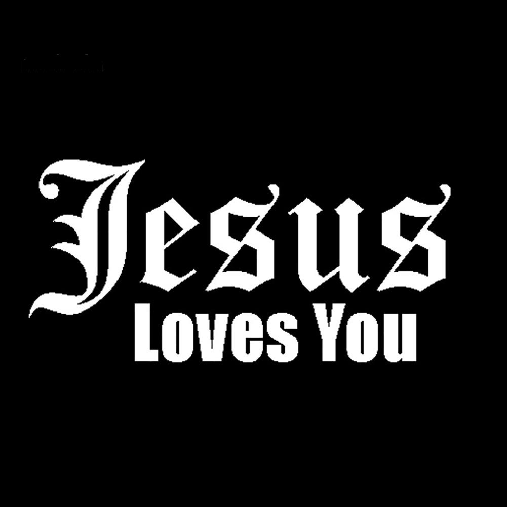 Miếng Dán Phản Quang Hình Chữ Chúa Jesus Love You Trang Trí Thân Xe Hơi