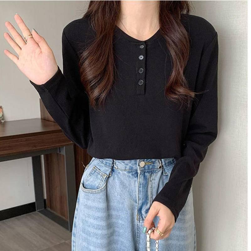 Áo Thun Tay Dài Màu Trắng Thời Trang Xuân Thu Trẻ Trung Cho Nữ