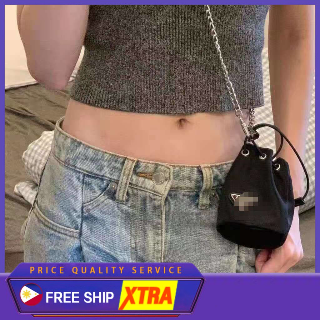 Túi Prada Mini Coin Túi Ins Túi Xô Dây Rút Túi Crossbody Chuỗi Hàn Quốc