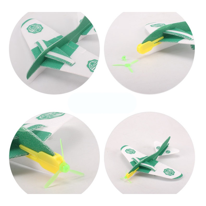 Đồ Chơi Tuổi Thơ Máy Bay Xốp Mô Hình Phóng Máy Bay Giấy Dễ Lắp Ghép Có Cánh Quạt