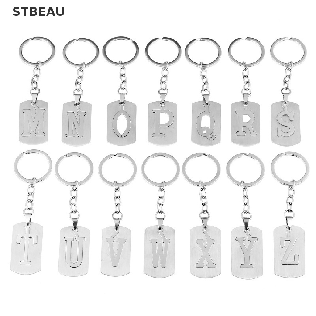 Móc Chìa Khóa Bằng Thép Không Gỉ Hình 26 Chữ Cái Từ A-Z