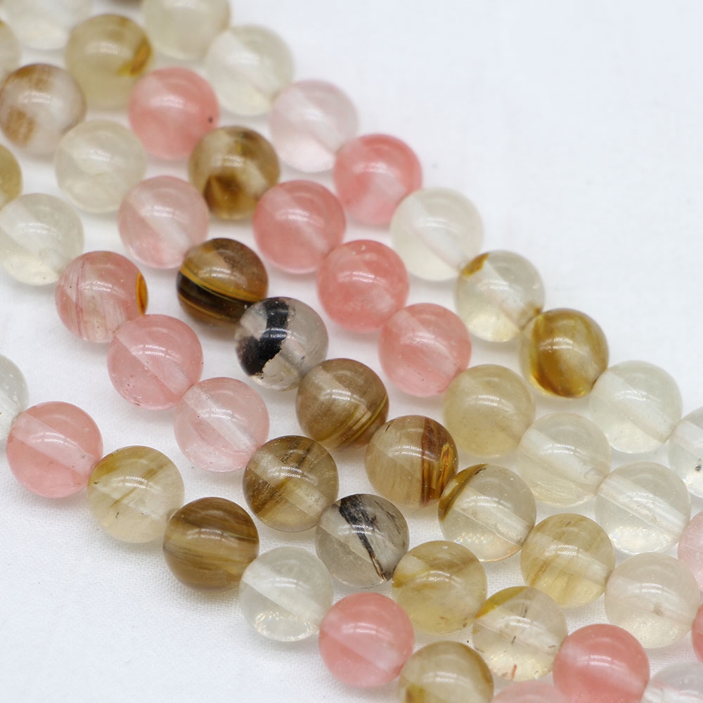 St.kunkka  Dây hạt xỏ lỗ 4 6 8 10 12mm màu dưa hấu đỏ xinh xắn dùng làm đồ trang sức thủ công