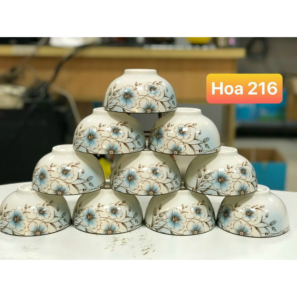 Combo 10 bát cơm hoa họa tiết 4d nhiều mẫu