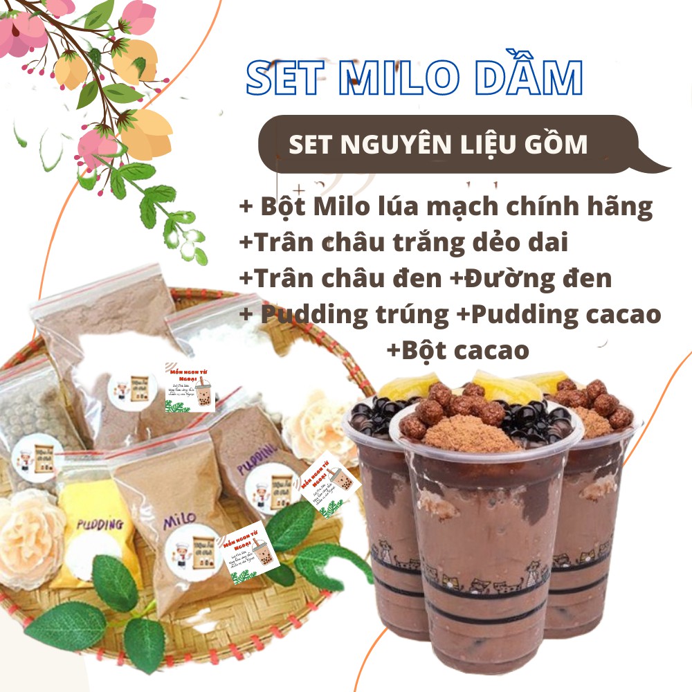 💖BAO NGON💖 Set 10-20 Chén Milo Dầm Trân Châu Pudding + Công Thức Dễ Làm Thành Công 100%